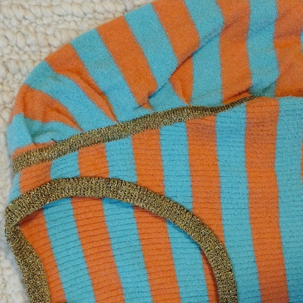 Striped Long Sleeve Top - Blue and Orange - Picture 3 of 4